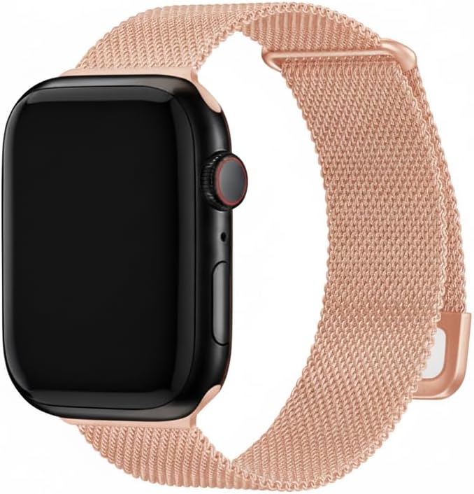 Milanese Mesh Watch Strap High-Quality Stainless Steel Band with Magnetic Clasp for Apple Watch - Rose gold / 38/40/41/42S10MM