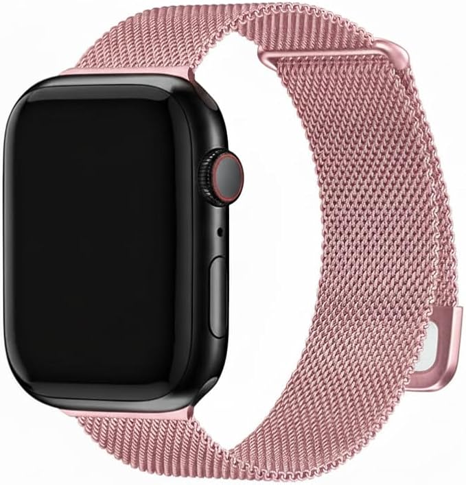 Milanese Mesh Watch Strap High-Quality Stainless Steel Band with Magnetic Clasp for Apple Watch - pink / 38/40/41/42S10MM