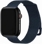 Milanese Mesh Watch Strap High-Quality Stainless Steel Band with Magnetic Clasp for Apple Watch - midnight blue / 38/40/41/42S10MM