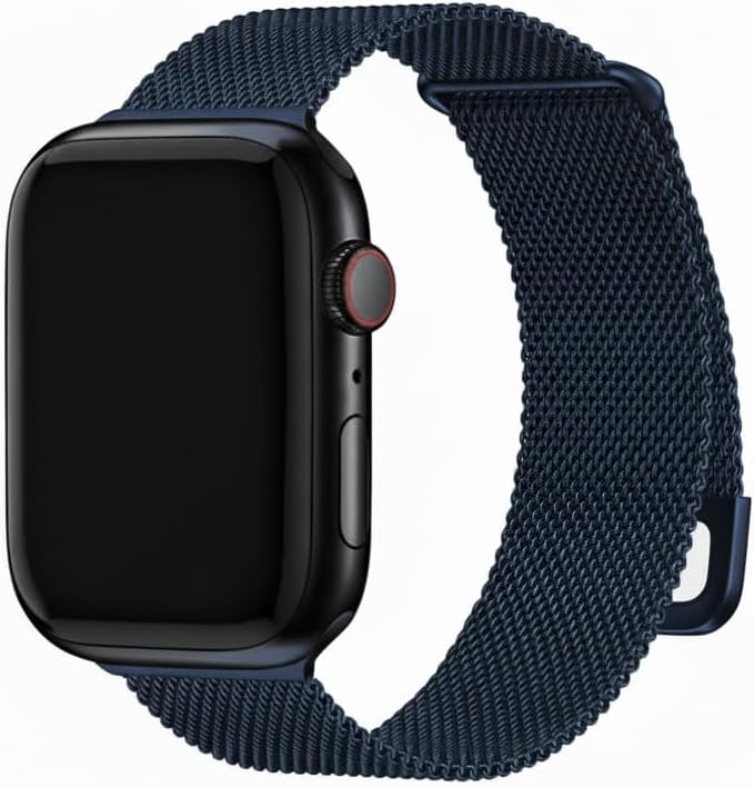 Milanese Mesh Watch Strap High-Quality Stainless Steel Band with Magnetic Clasp for Apple Watch - midnight blue / 38/40/41/42S10MM