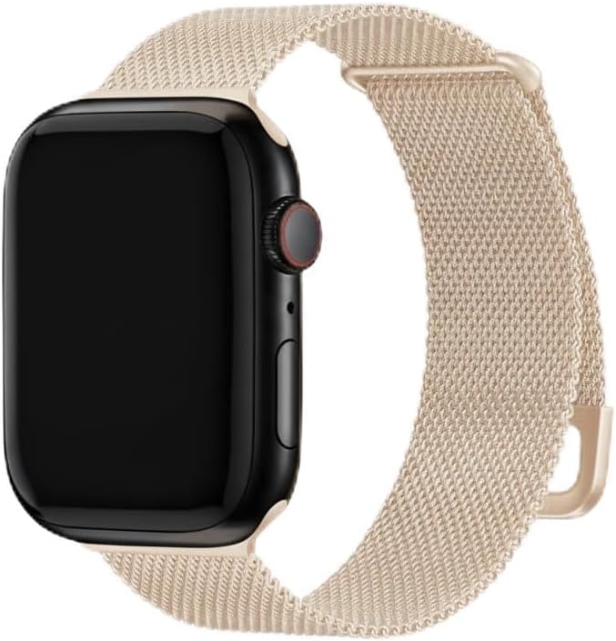 Milanese Mesh Watch Strap High-Quality Stainless Steel Band with Magnetic Clasp for Apple Watch - starlight / 38/40/41/42S10MM