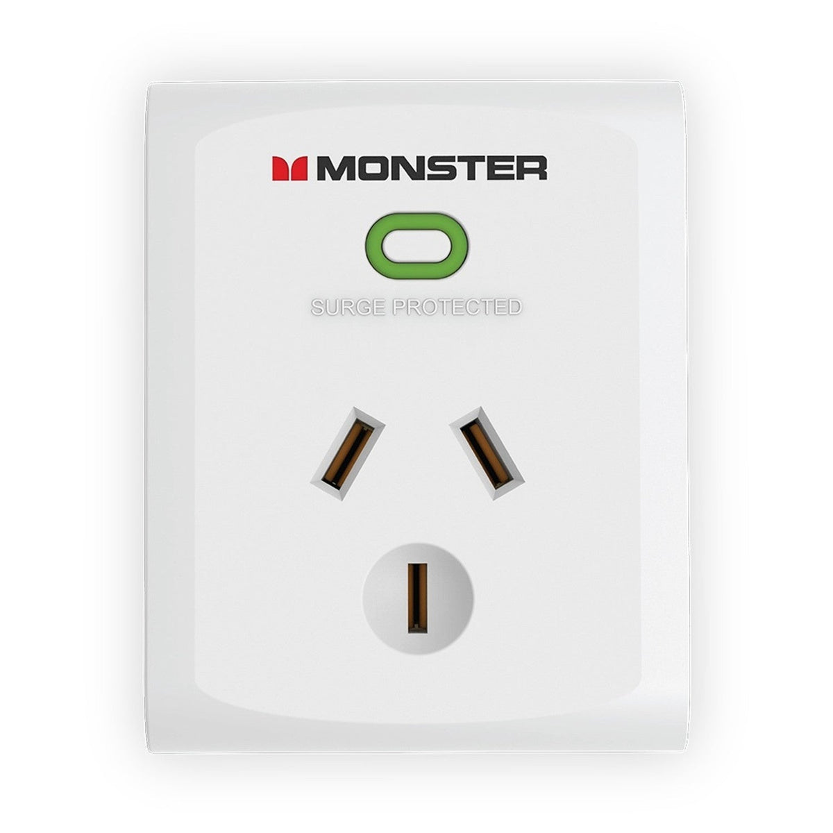 Monster Essentials Power Single Socket Surge Protector (700 Joules, Fireproof Technology) – White