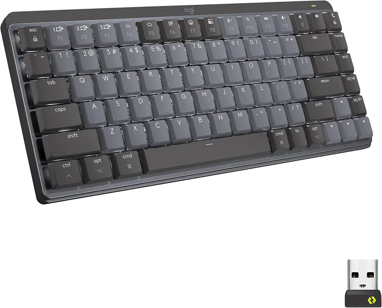 Logitech MX Mechanical Mini Wireless Illuminated Keyboard, Tactile Quiet Switches, Backlit, Bluetooth, USB-C, MacOS, Windows, Linux, iOS, Android - Open Never Used