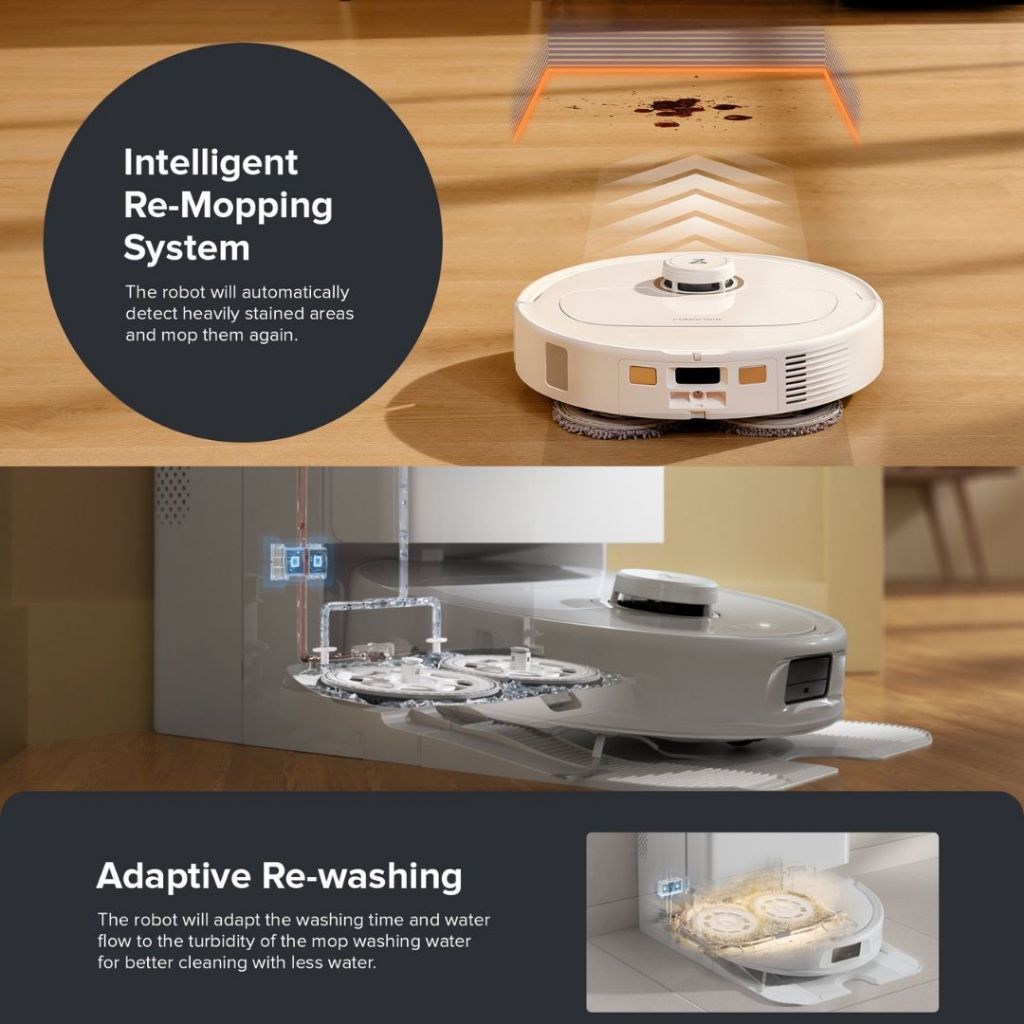 Roborock Q Revo MaxV Robot Vacuum Mop Extend 7000Pa Suction Power Liftable Brush Mop With Refill And Drainage System - White ( Refurbished Grade - A ) Roborock