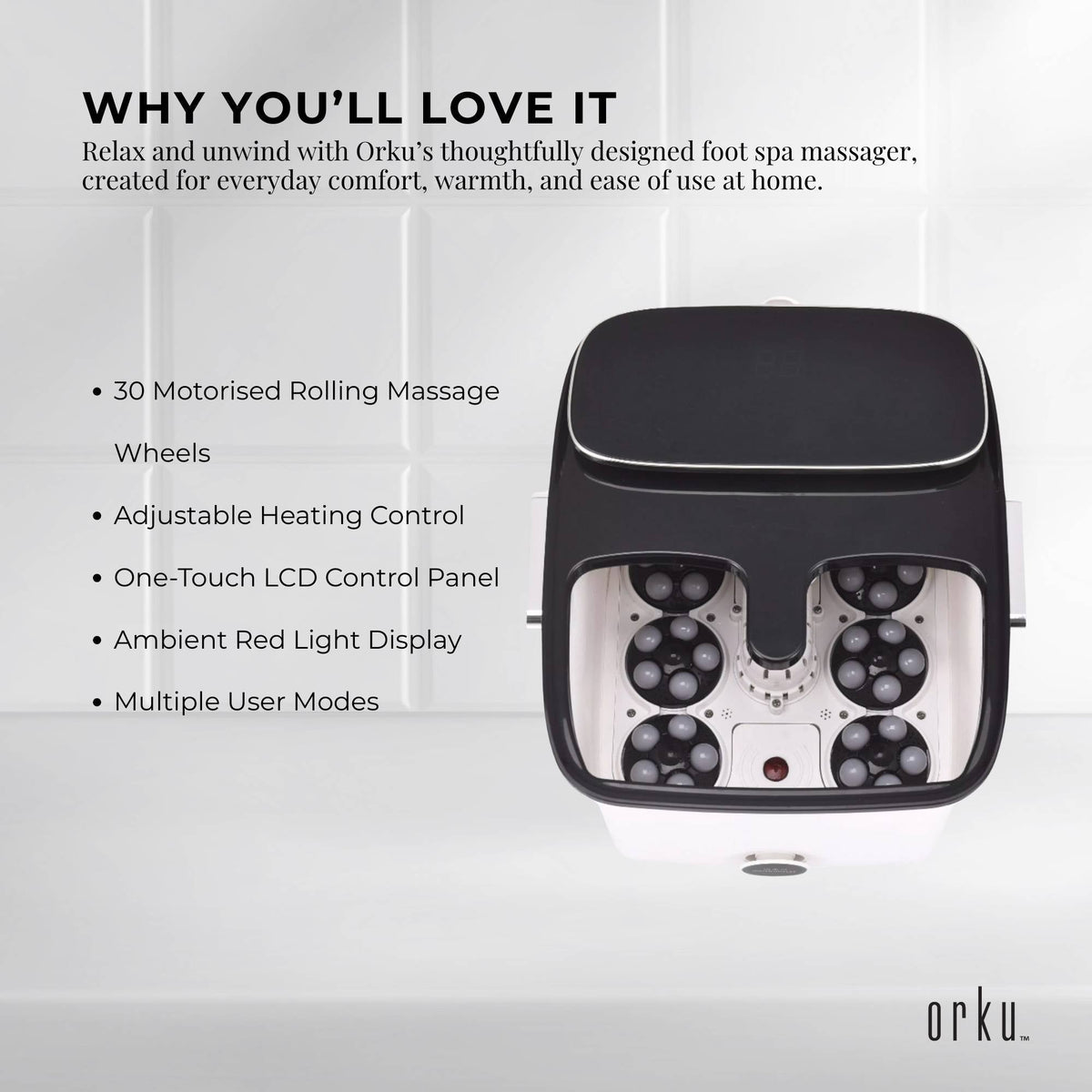 Orku Foot Spa Automatic Water Heating Massager - Electric Pedicure Bath (Copy) Tristar Online