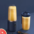 Portable Electric Juicer Double Cup Multi-functional USB Rechargeable Fruit Juice Mixer - Pink