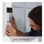 Ring Battery Video Doorbell – DIY Wireless Doorbell Camera with Head-to-Toe View, HD Video, Built-in Battery- Satin Nickel - (AU Version) Ring