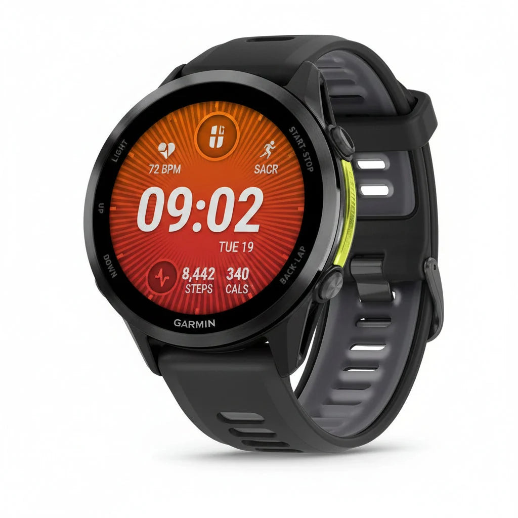 Garmin Forerunner 970 Smart Watch - Whitestone, French Gray Soft Gold, Black Carbon Gray - Excellent - Refurbished (Copy) Garmin