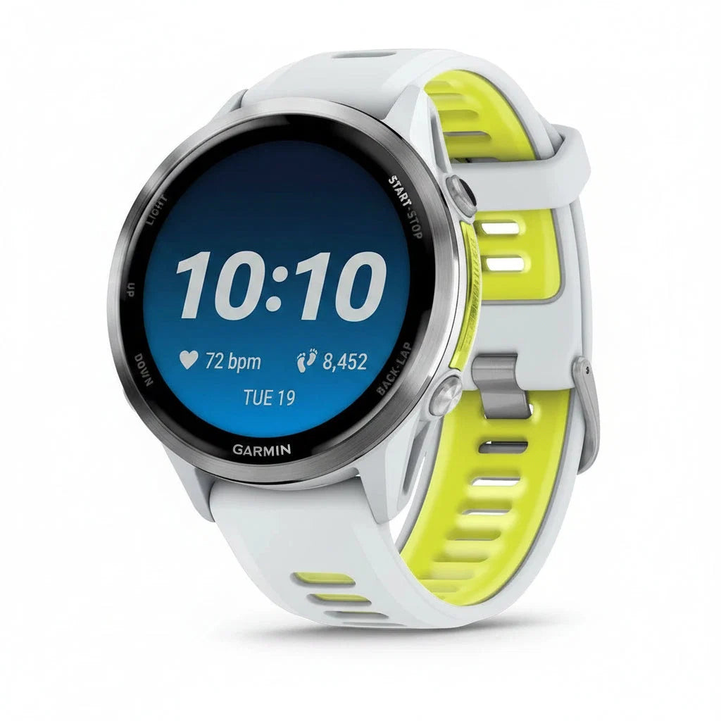 Garmin Forerunner 970 Smart Watch - Whitestone, French Gray Soft Gold, Black Carbon Gray - Excellent - Refurbished (Copy) Garmin