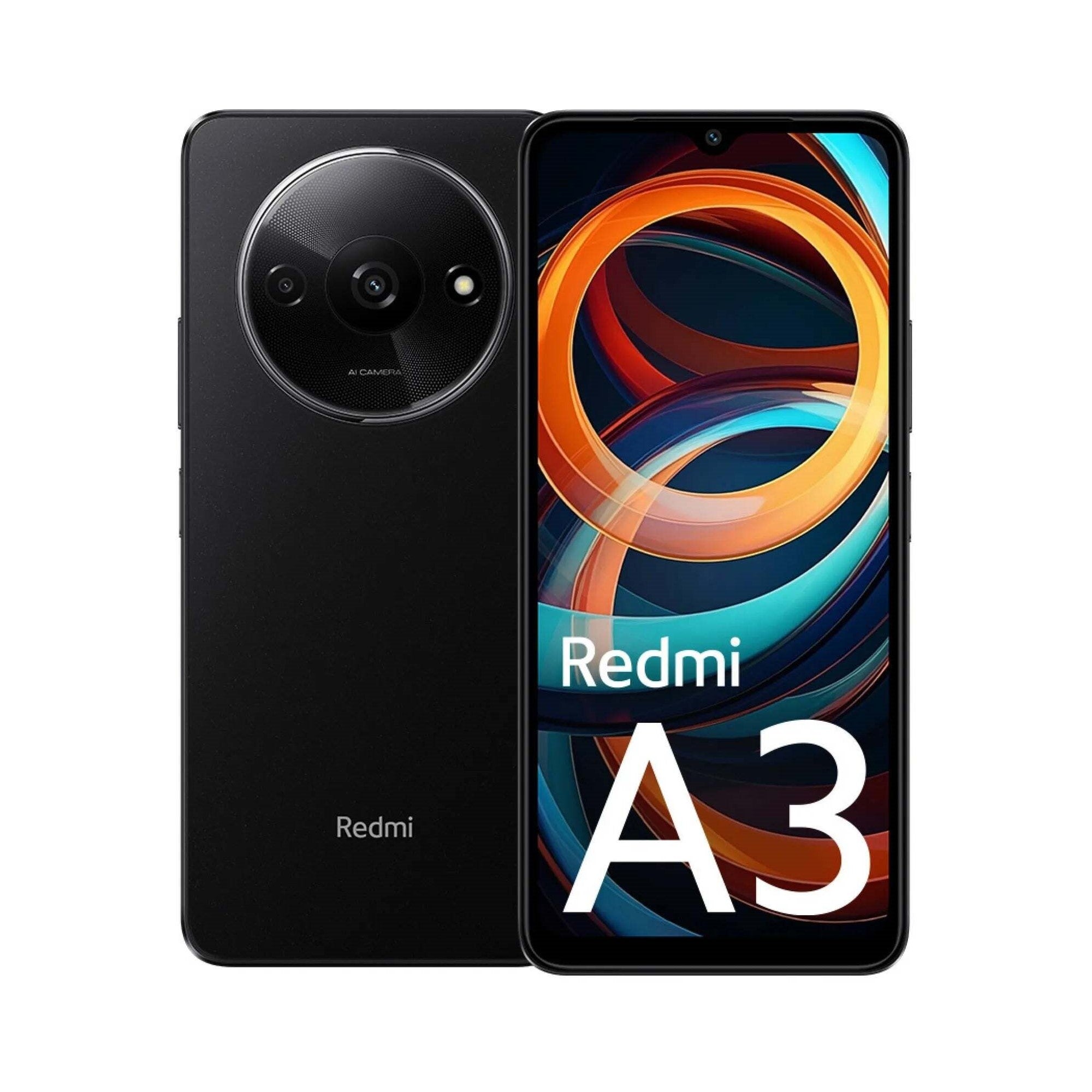 Xiaomi Redmi A3 4G Smartphone (3GB/64GB, Midnight Black) - Brand New