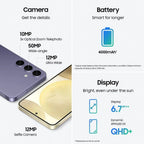 Samsung Galaxy S24 Plus - 256GB, 512GB - Onyx Black, Marble Grey, Cobalt Violet, Amber Yellow, Sapphire Blue, Jade Green - Pristine Refurbished (Copy) SAMSUNG