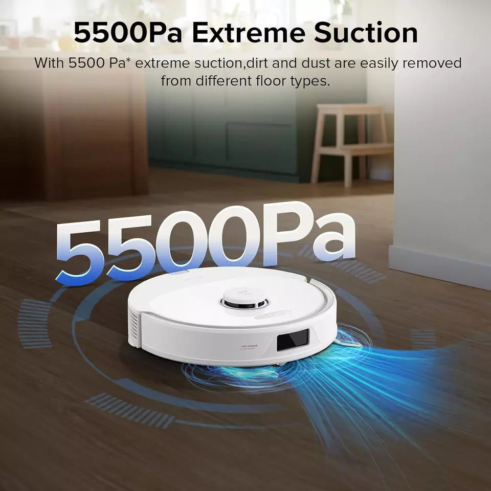 Roborock Q8 Max Robot Vacuum with 5500Pa Suction DuoRoller Brush LiDAR Navigation - White