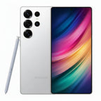 Front view of Samsung Galaxy S25 Ultra 5G 12GB/512GB in Titanium Black showing the large 6.9-inch display and slim bezels.