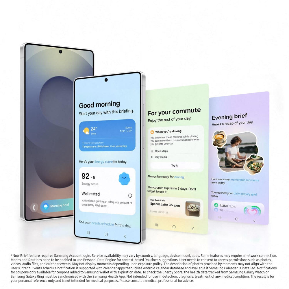 Lineup of four Samsung Galaxy S25 Ultra 5G phones in Titanium Black, Gray, Silverblue and Whitesilver, displaying all colour options.