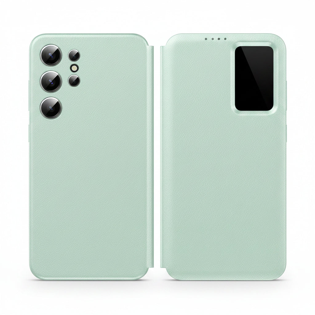 Samsung Galaxy S23 Smart View Wallet Cover Black, Cream, Green, Lavender - Pristine - Refurbished - Green