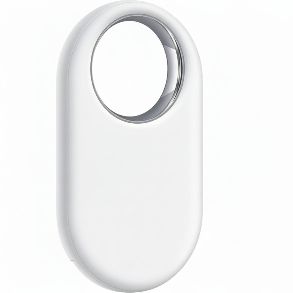 Samsung SmartTag2 White displayed flat highlighting slim profile