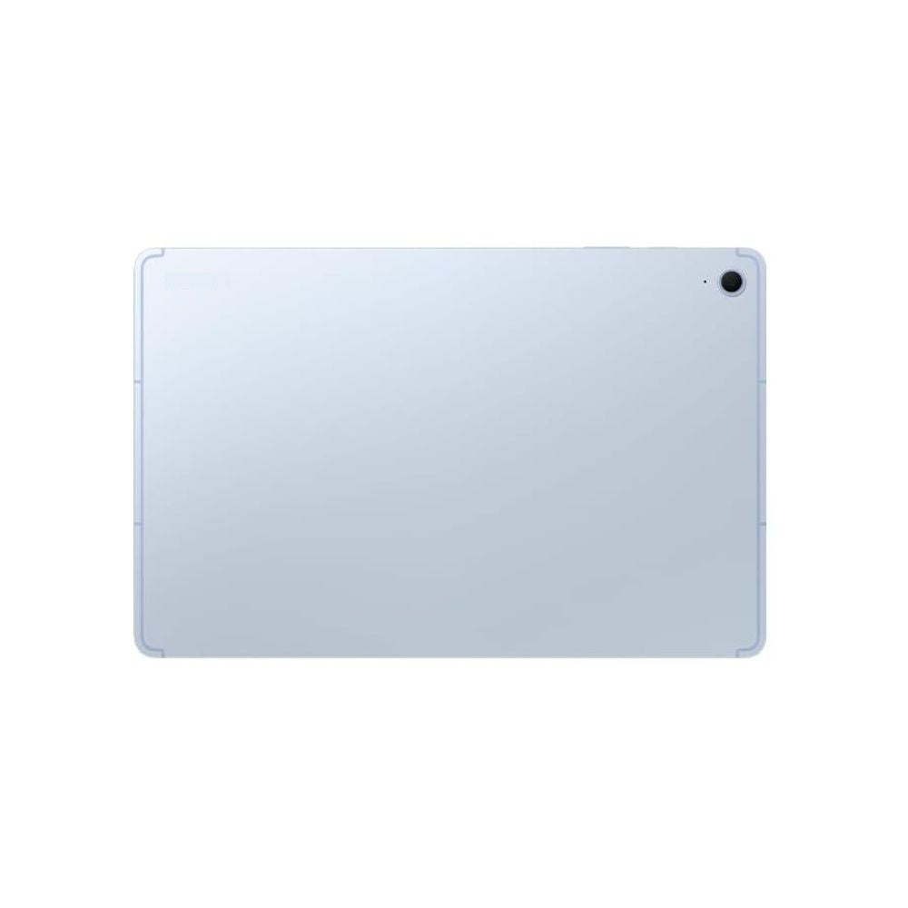 Samsung Galaxy Tab S10 FE+ Plus Light Blue with S Pen writing on screen in Samsung Notes.
