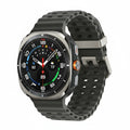 Samsung Galaxy Watch Ultra L705 on wrist during outdoor run with GPS route and pace data visible on screen