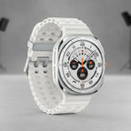 Side profile of Galaxy Watch Ultra 47mm showing Quick Button and large digital crown for gloved use.