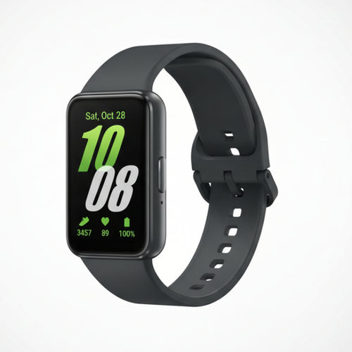 Galaxy Fit3 smart band submerged in water demonstrating 5ATM rating

