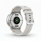 Side profile of Galaxy Watch7 44mm Silver showing slim 9.7 mm thickness and curved lugs.