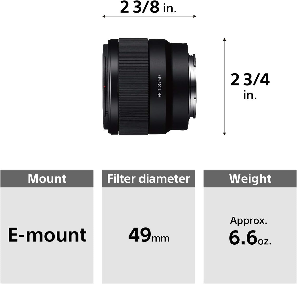 Sony E 50mm F1.8 OSS (SEL50F18/B) (Black)