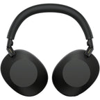 Detail shot of the headband of Sony WH-1000XM6 Black highlighting padding, stitching and adjustment sliders.