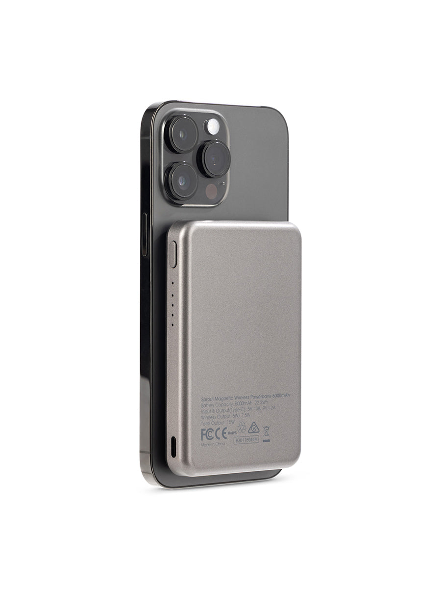 Sprout Magnetic Wireless Powerbank 6000mAh – Black - (AU Version) - Pristine – Refurbished Sprout