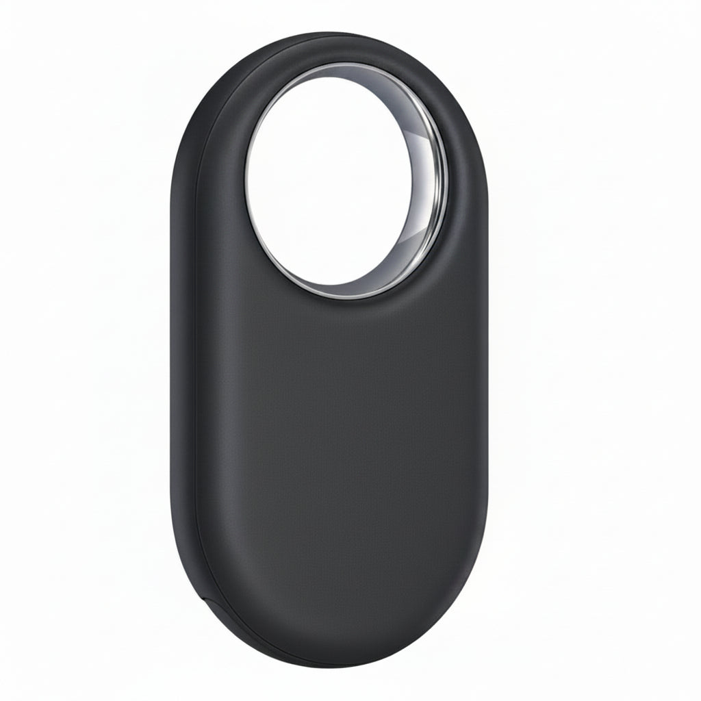 Close-up of Samsung SmartTag2 showing ring-ready cutout design