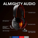 SteelSeries Arctis Nova 7 Wireless USB-C Gaming Headset - Multi-Platform (PC, PlayStation, Switch, Android), Bluetooth, 38-Hour Battery, Fast Charging, Noise-Cancelling Gen 2 Mic