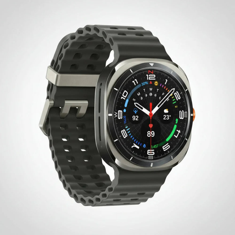 Close‑up of Galaxy Watch Ultra 47mm displaying Energy Score tile with recovery and readiness metrics.