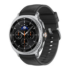 Galaxy Watch8 Classic 46mm Black back view highlighting BioActive sensor and charging contacts

