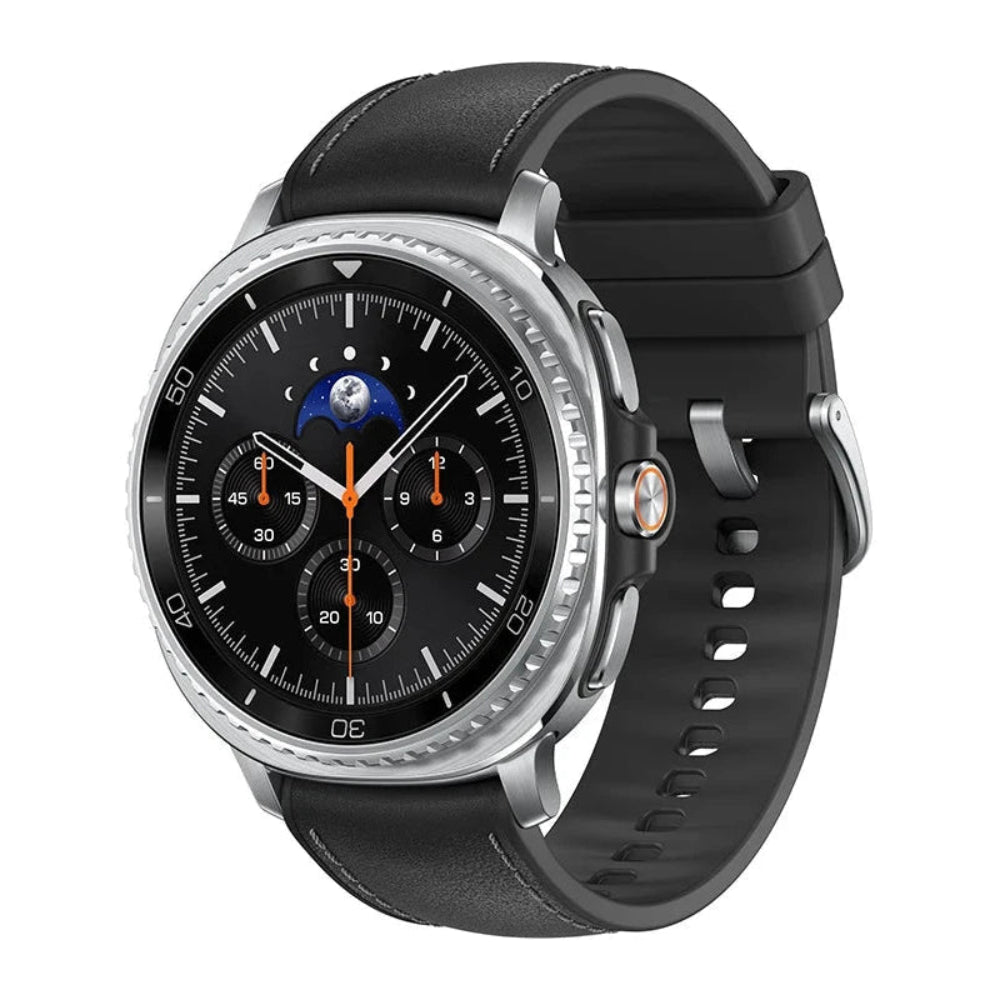 Galaxy Watch8 Classic 46mm Black back view highlighting BioActive sensor and charging contacts

