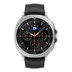 Samsung Galaxy Watch8 Classic 46mm Black with multiple watch faces shown in selection carousel

