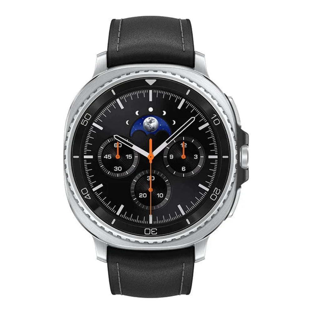 Samsung Galaxy Watch8 Classic 46mm Black with multiple watch faces shown in selection carousel

