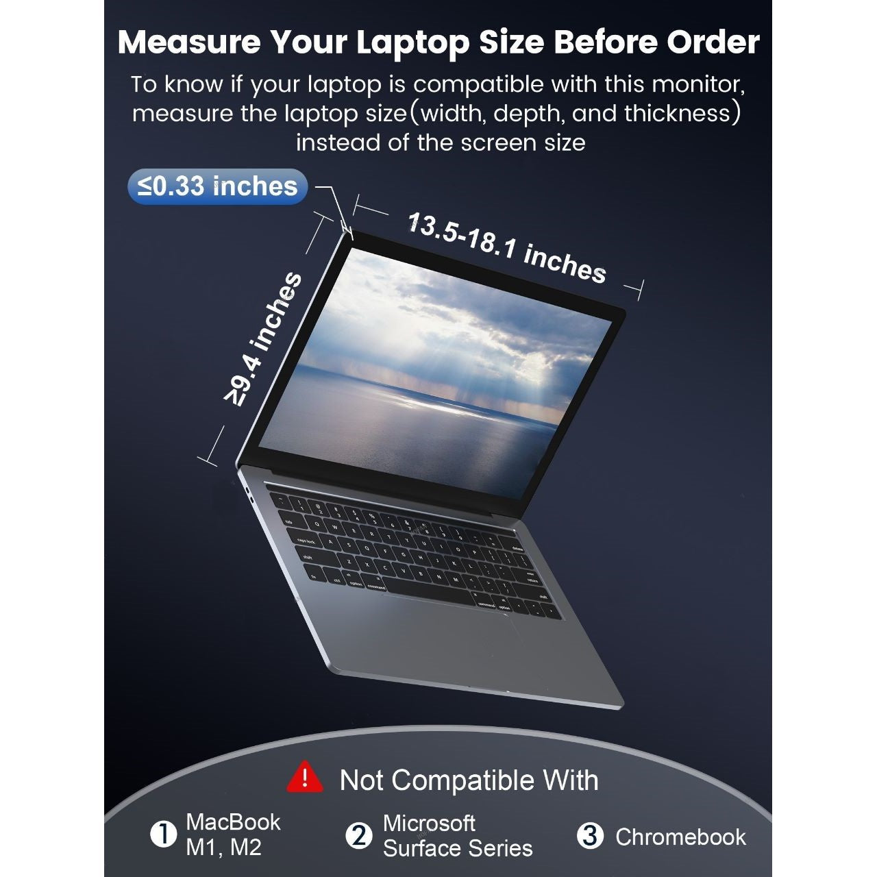15.6 inch trifold monitor in partially folded position demonstrating triple‑fold hinge mechanism.