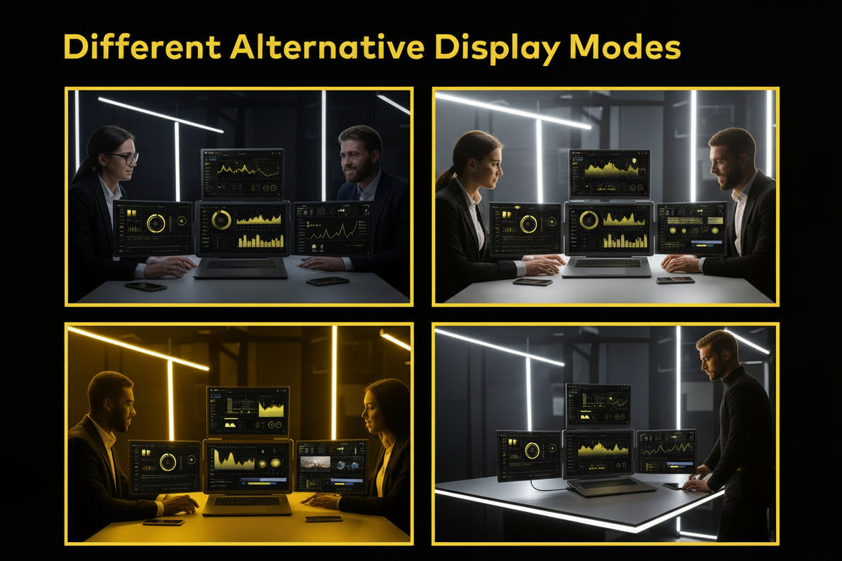 Trion 15.6" FHD Portable Monitor Quad Screen Triple Display Screen Extender for Laptops (Win10+, Mac M1/M2/M3) (AU Warranty) - Acceptable - Refurbished