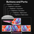 Trion 15.6" FHD Portable Monitor Quad Screen Triple Display Screen Extender for Laptops (Win10+, Mac M1/M2/M3) (AU Warranty) - Acceptable - Refurbished