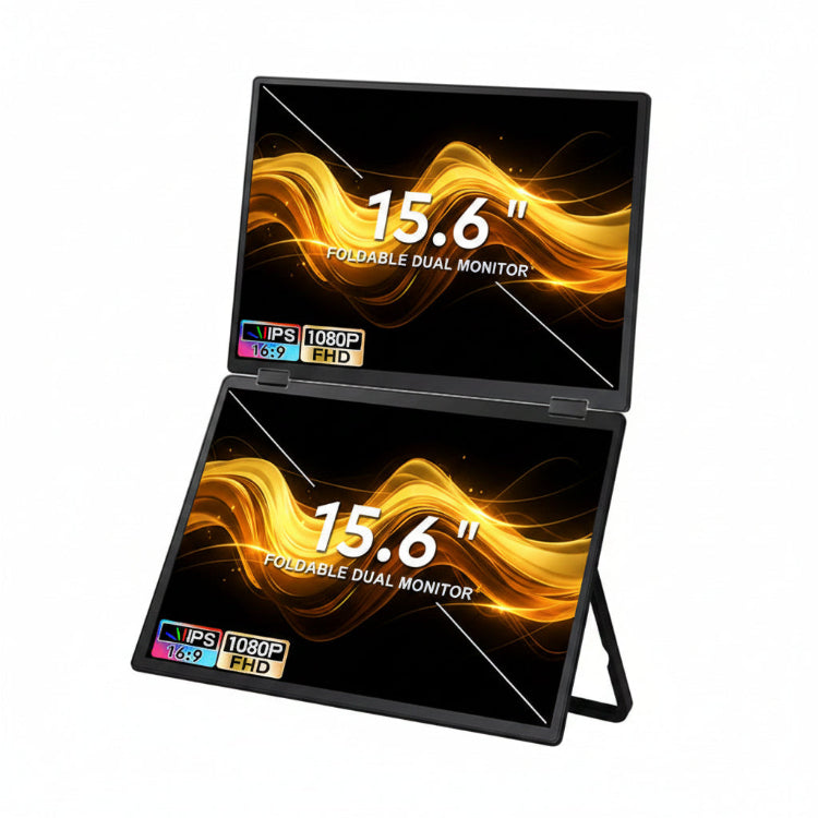 TRION-FOLDABLE MONITOR 15.6" used for presentation mode with slides on one panel and speaker notes on the other



