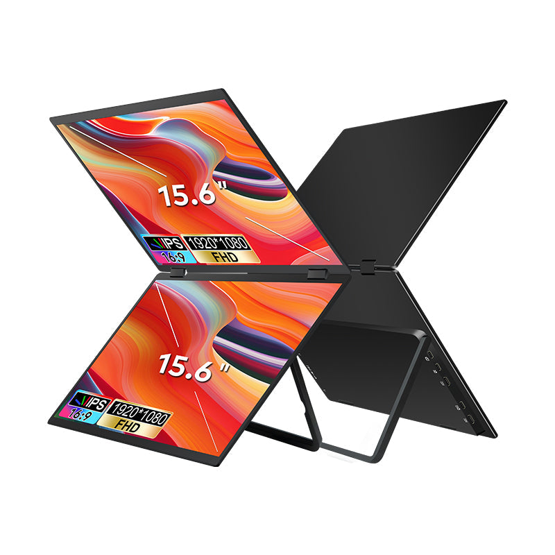 TRION-FOLDABLE MONITOR 15.6" placed vertically in portrait mode for document reading


