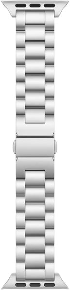 Metal Strap 3-Bead Premium Compatible Band for Apple Watch Series - Silver / 38/40/41/42S10MM