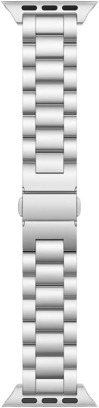 Metal Strap 3-Bead Premium Compatible Band for Apple Watch Series - Silver / 38/40/41/42S10MM
