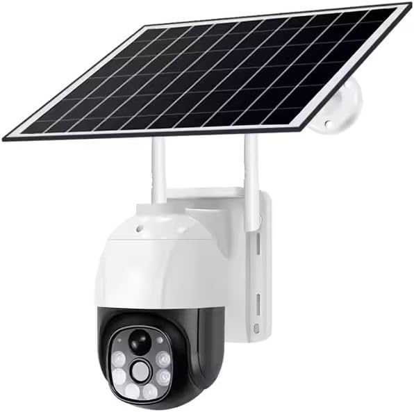 V380 Solar Charging Panel with Battery Security WiFi Camera, 5MP IP66, PIR, Solar PTZ Camera