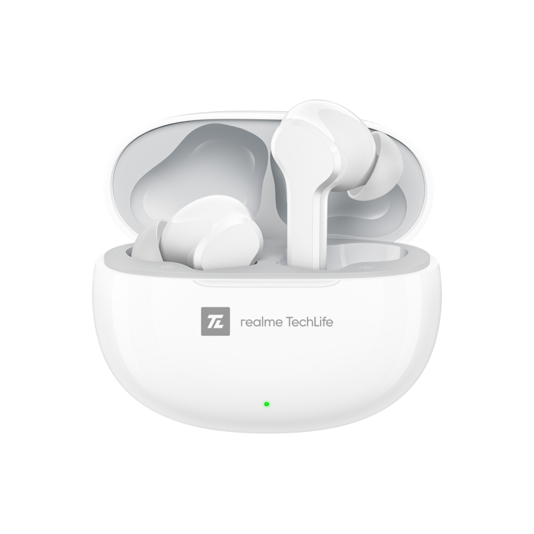 Realme T100 TechLife Truly Wireless Earbuds - White Realme