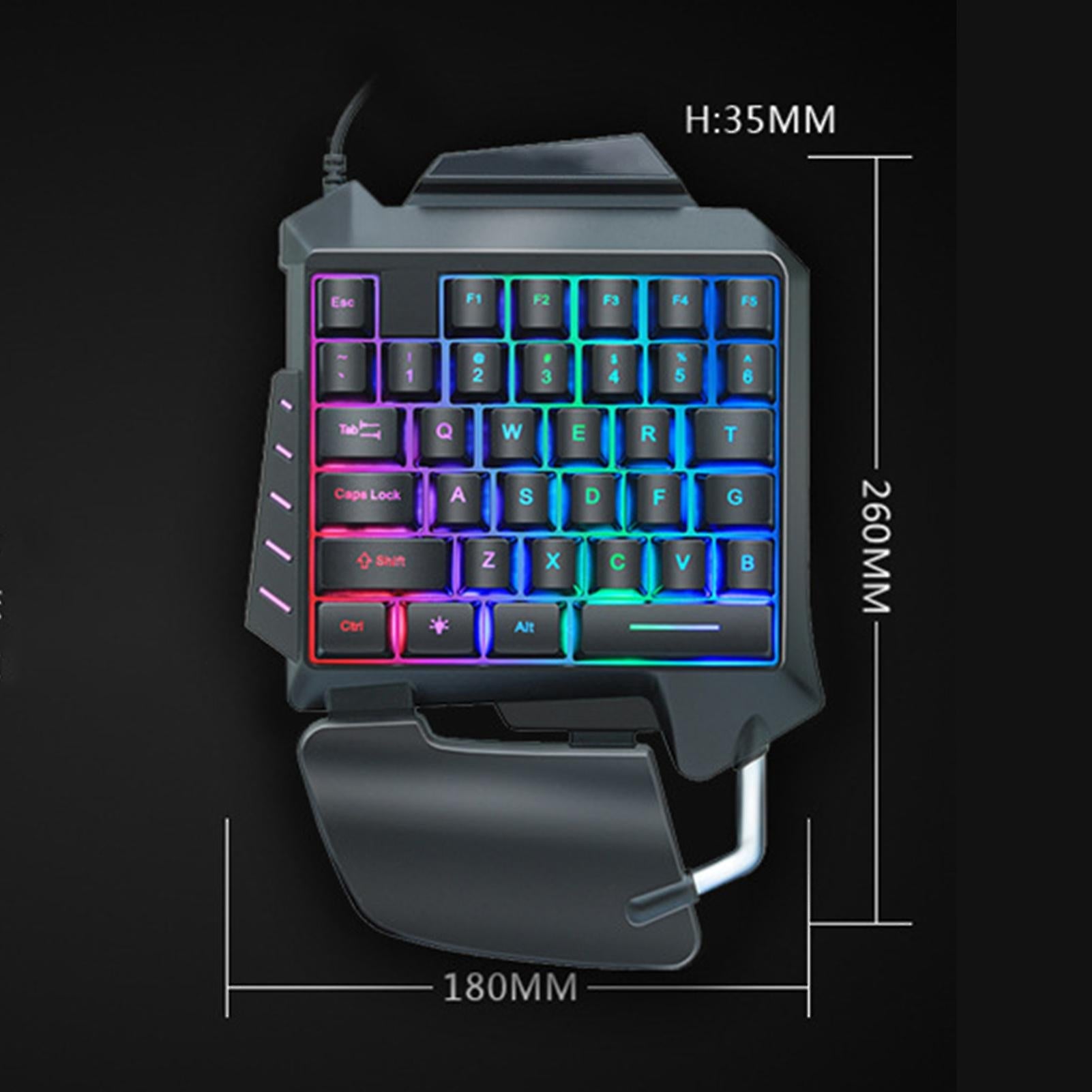 G92 One-handed Gaming Membrane keyboard Ergonomic Keypad Tristar