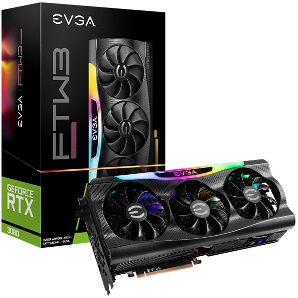 EVGA GeForce RTX 3080 FTW3 ULTRA GAMING, 10G-P5-3897-KL, 10GB GDDR6X, iCX3 Technology, ARGB LED, Metal Backplate, LHR Graphics Card Inno3D