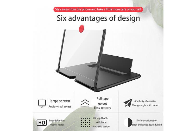 3D UHD Folding Mobile Phone Screen Magnifier Video Amplifier Adjustable Stand Tristar