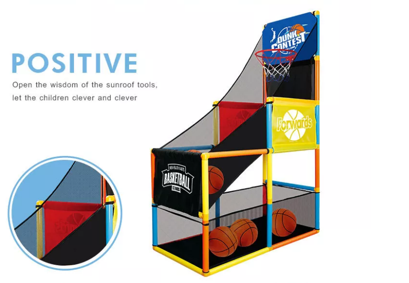 Portable Basketball Shooter Basket Stands Adjustable Height Game Set for Kids Tristar