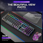 K-SNAKE KM320 RGB LED Backlight Gaming Keyboard and Mouse Combo - Black K-Snake