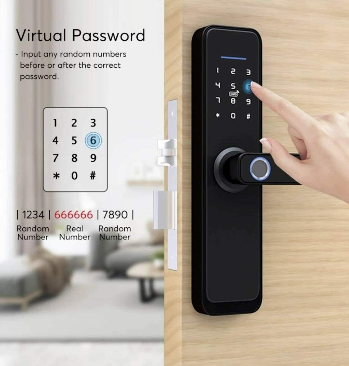 Fingerprint Smart Door Lock Wifi Connectivity – 5 ways to unlock ( Refurbished Grade A) Tuya